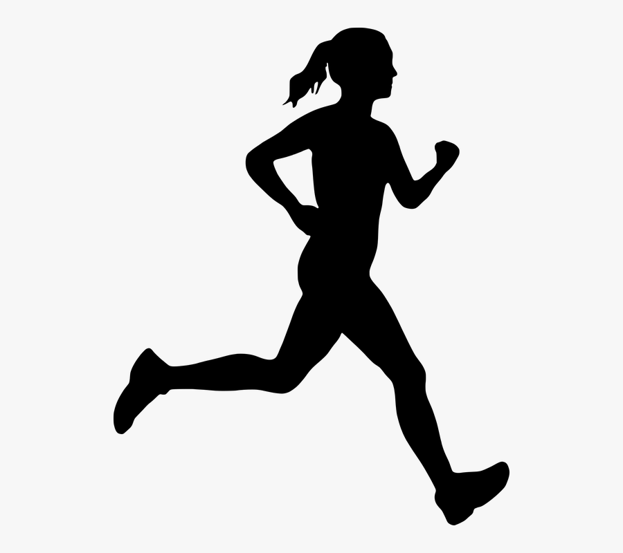 Girl Running Silhouette Png, Transparent Clipart