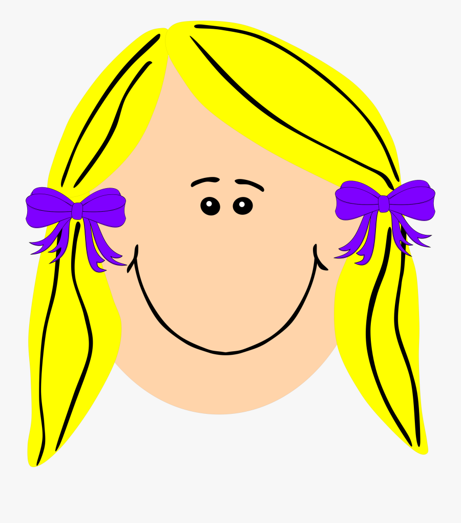 Blond, Long Haired Girl - Face Girl Clip Art, Transparent Clipart