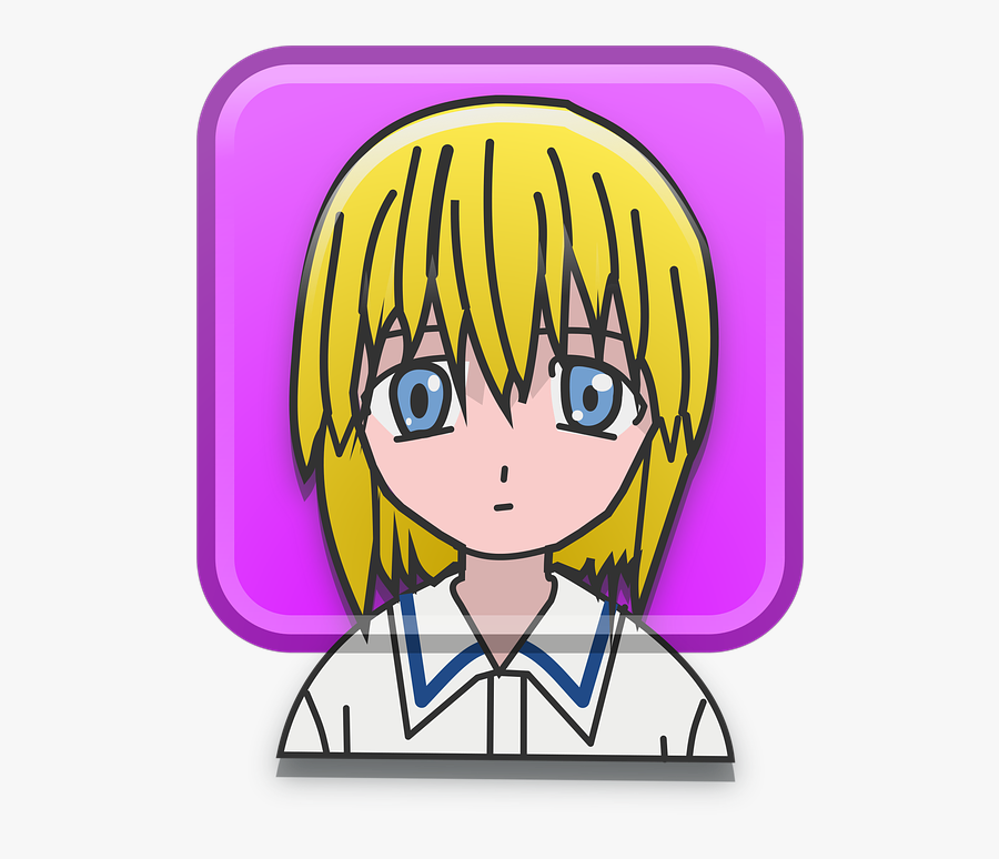 Avatar, Blonde, Cartoon, Comic, Girl - Girl Clipart Face Anime, Transparent Clipart