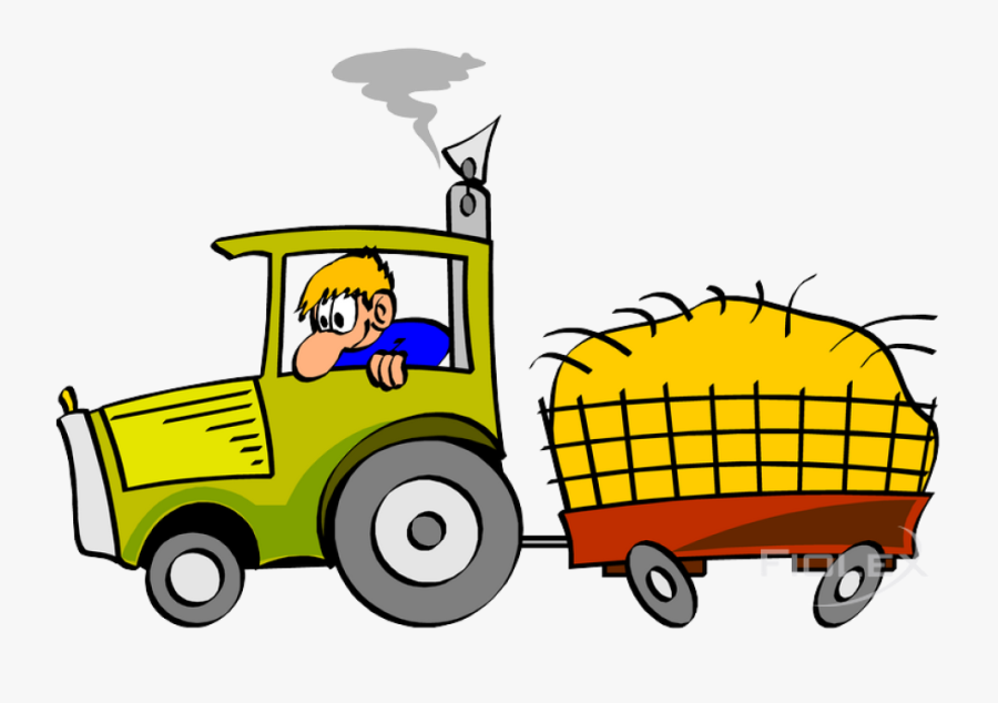 Traktor Mit Anhänger Comic, Transparent Clipart