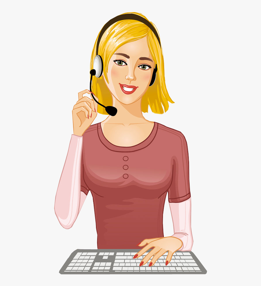 Pretty Girl With Headphone And Computer - Clipart Girl With Headphones Png, Transparent Clipart