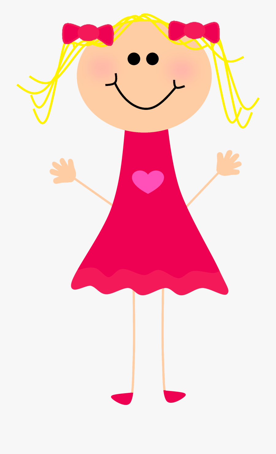 Transparent Crocheting Clipart - Blonde Stick Figure Girl, Transparent Clipart