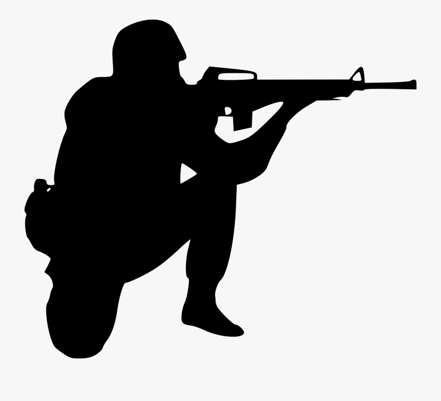 Clip Art Image Royalty Free - Black And White Soldier, Transparent Clipart