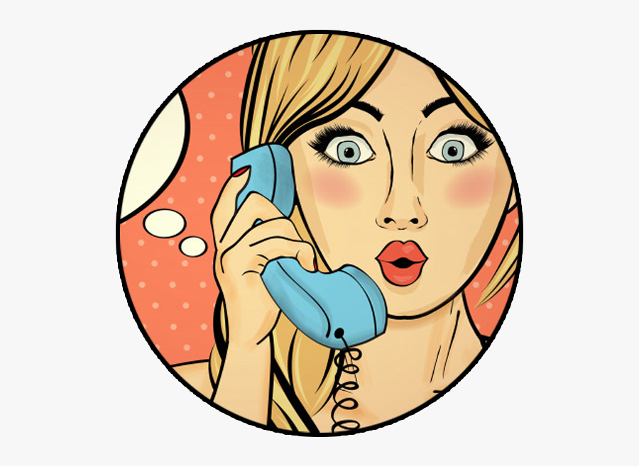 Telephone Clipart Telephone Interview - Pop Art Woman On Phone, Transparent Clipart