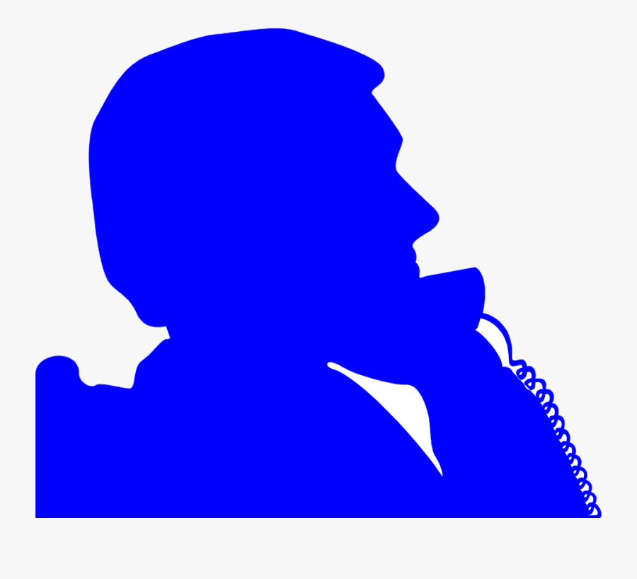 Telephone Clipart Silhouette - Man Talking On Telephone, Transparent Clipart