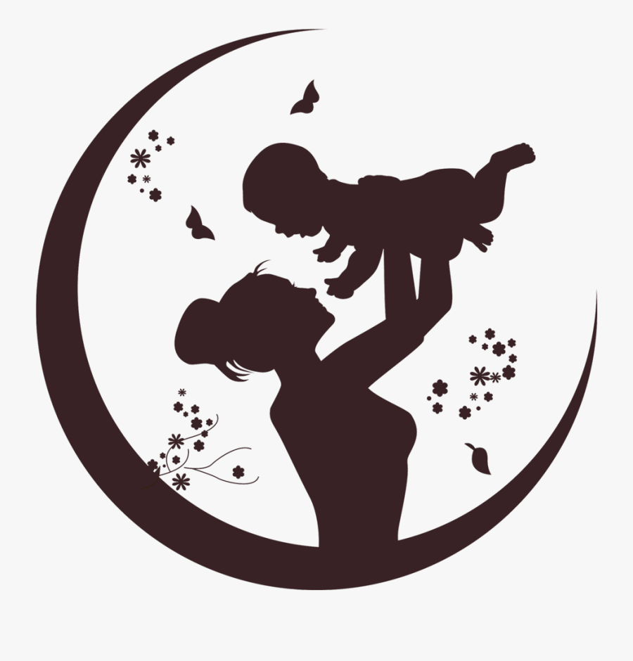 Child Png Download - Mom And Baby Silhouette, Transparent Clipart