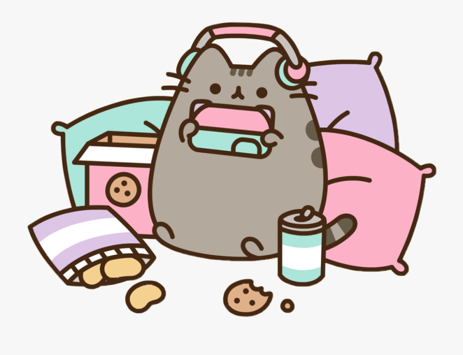 #gamer #gamer4life #cute #gamer #pusheen #pusheenlovesgamimg - Pusheen Cat, Transparent Clipart