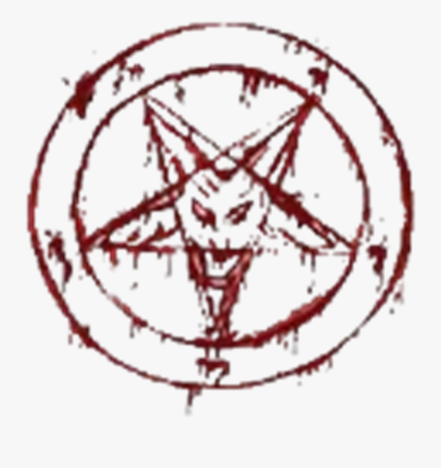 Red Devil Satan Pentagram 666 Blood Bloody Lucifer - Satanic Pentagram, Transparent Clipart