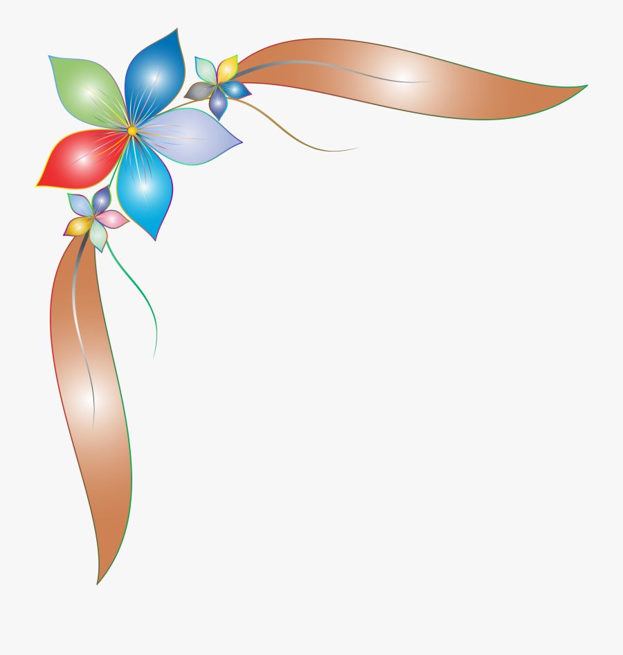 This Free Icons Png Design Of Prismatic Simple Corner - Flower Simple Border Design, Transparent Clipart