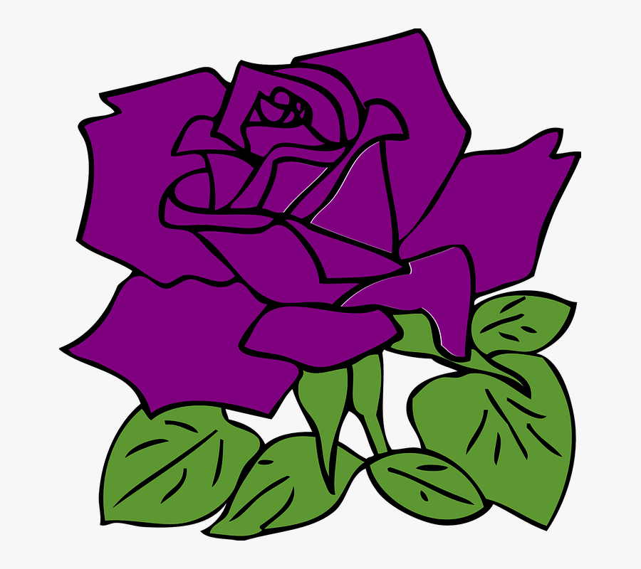 Purple Rose Clipart Simple Flower - Rose Clip Art, Transparent Clipart