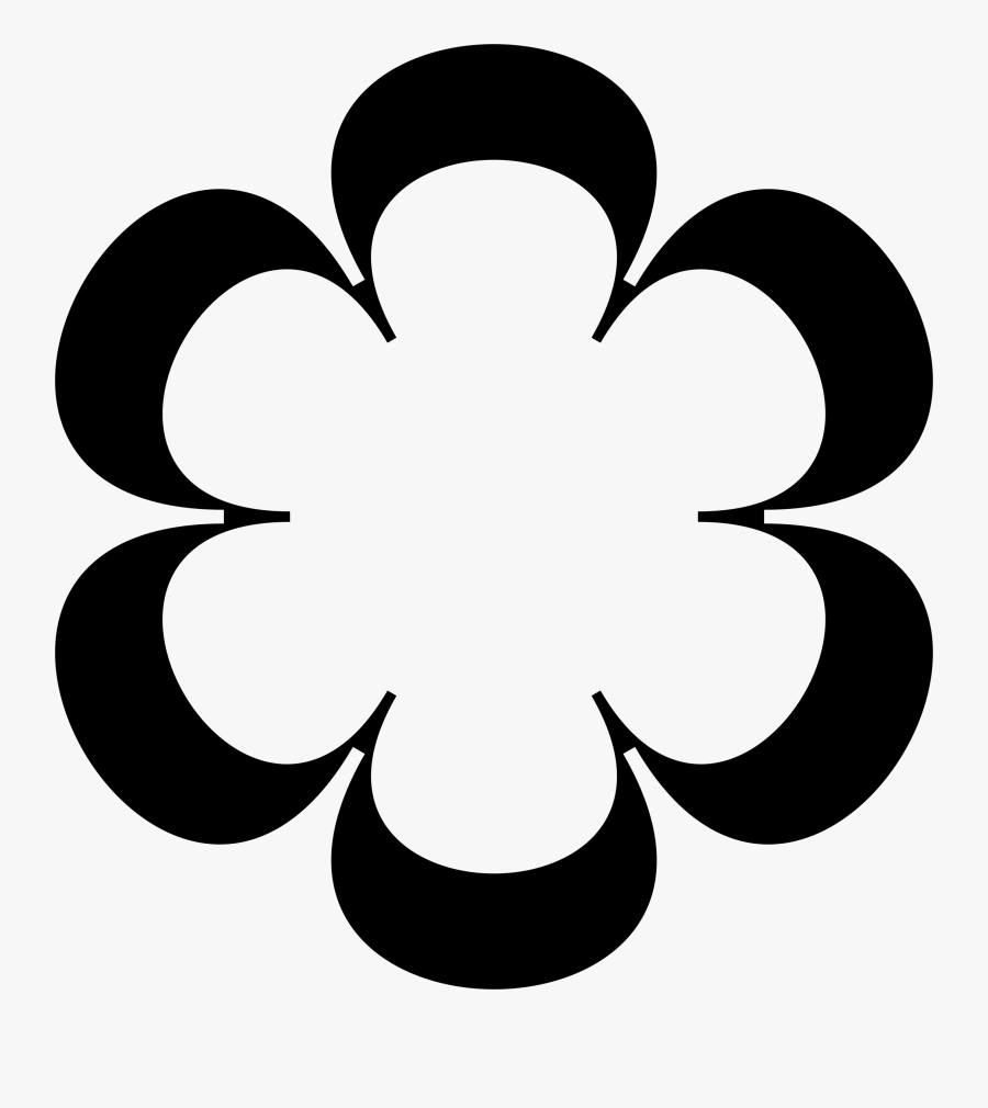 Petal Flower Shape Floral Design Silhouette - Flower Clipart White Silhouette, Transparent Clipart