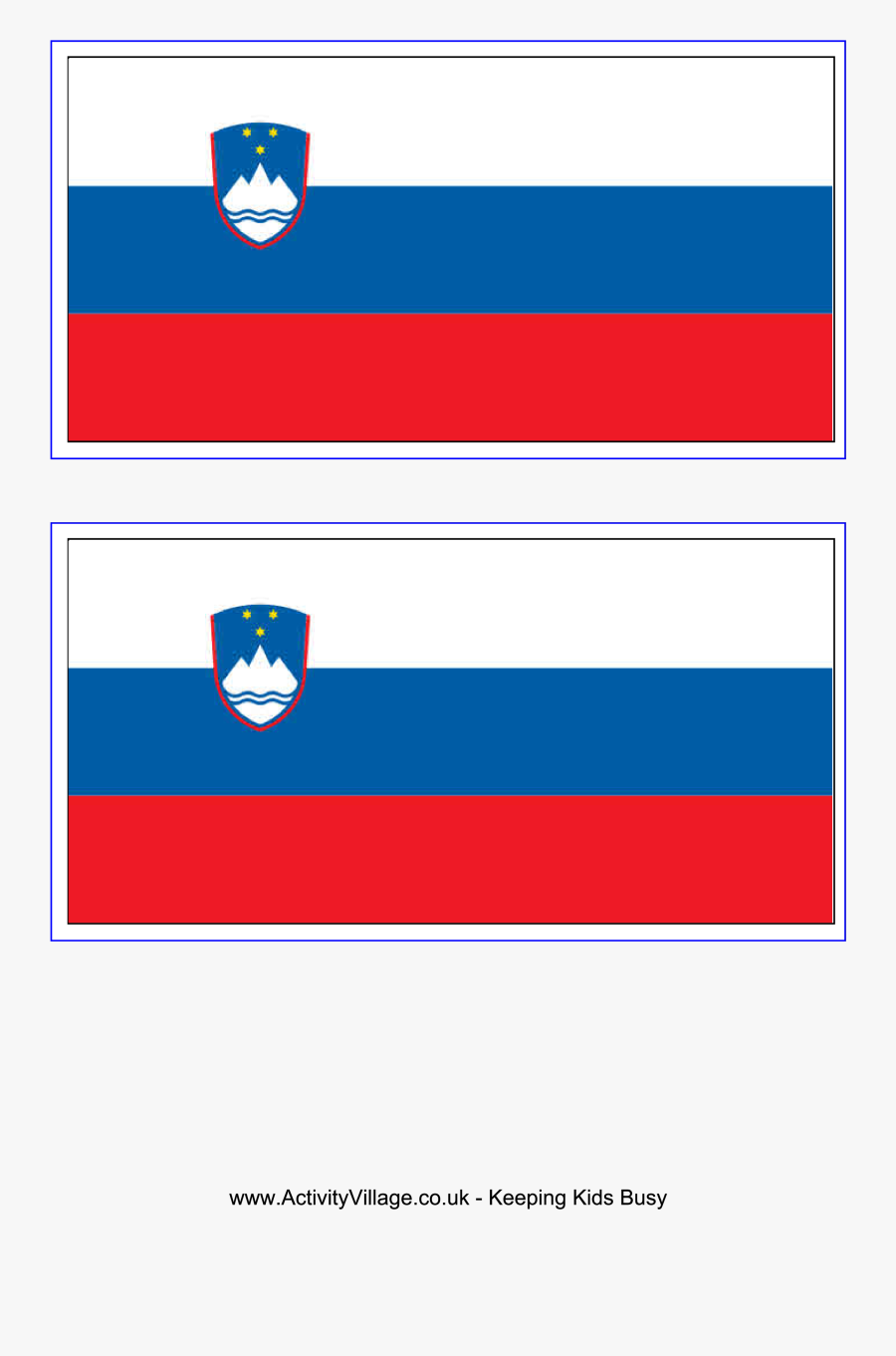 Download This Free Printable Slovenia Template A4 Flag, - Slovenia Flag, Transparent Clipart