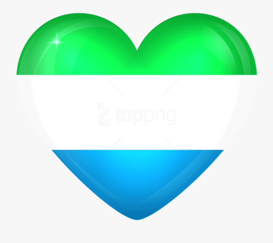Free Png Download Sierra Leone Large Heart Flag Clipart - Flag For Sierra Leone Png, Transparent Clipart