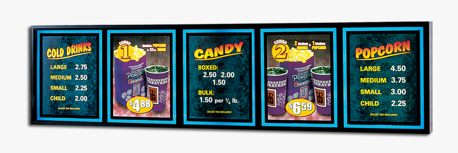 Movie Theater Concessions Sign, Transparent Clipart