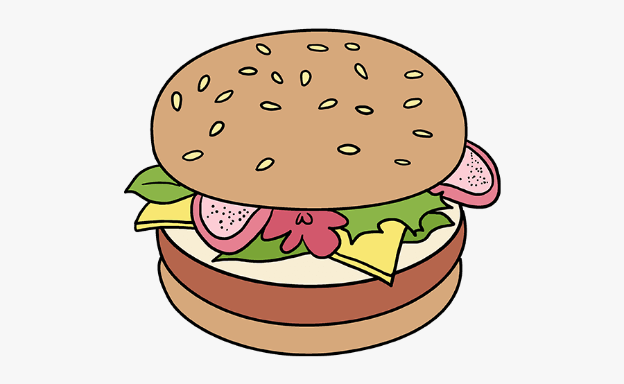How To Draw Burger - Drawing Of Burger, Transparent Clipart