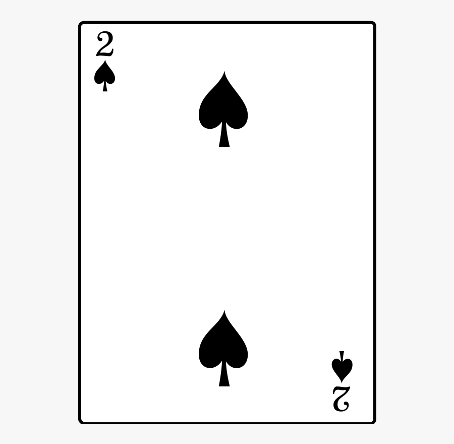 2 Of Spades - 2 Of Spades Png, Transparent Clipart