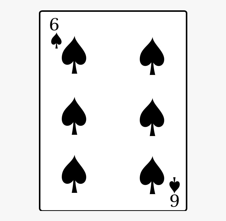 6 Of Spades - 9 Of Spades Clipart, Transparent Clipart