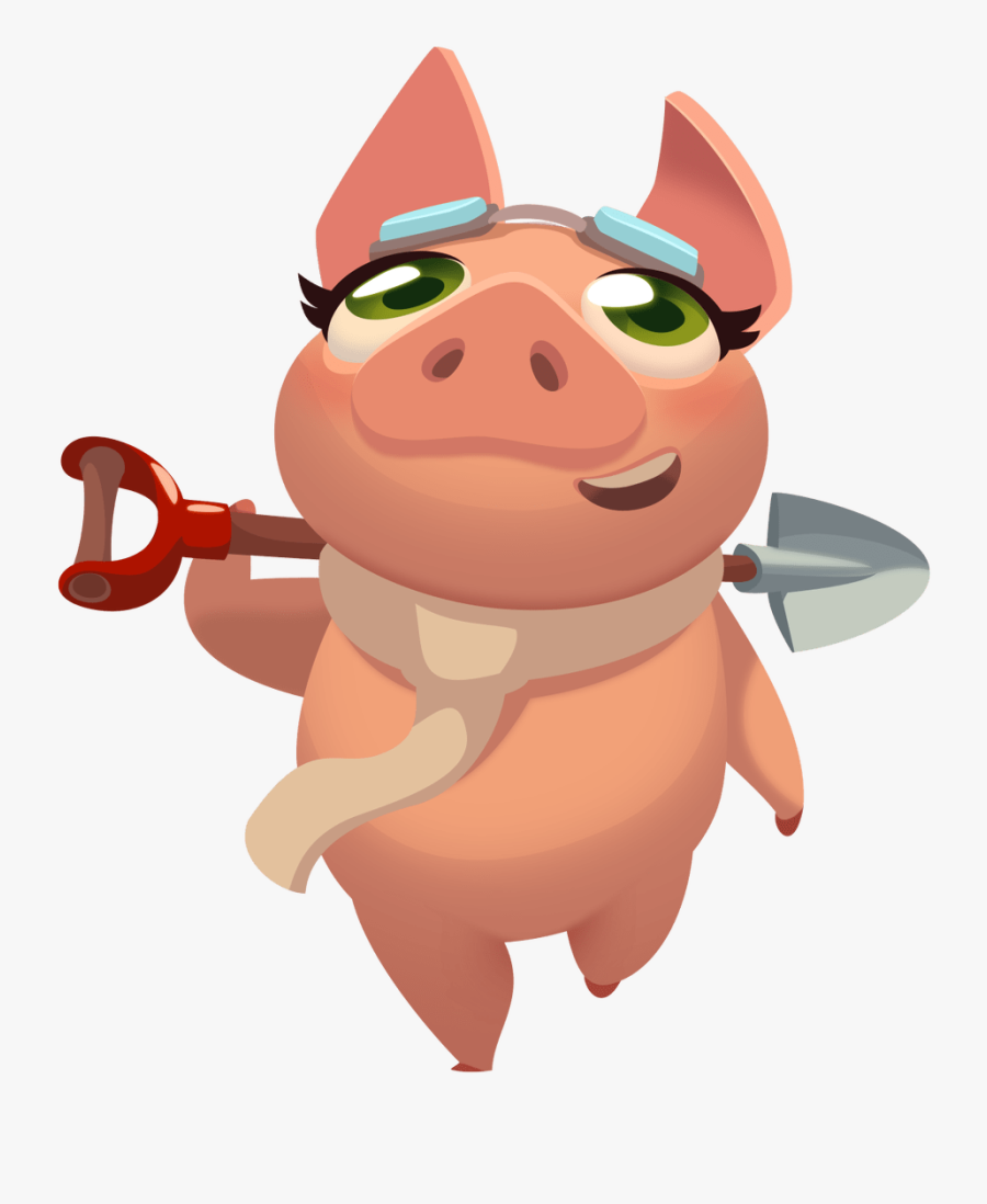 Farm Heroes Saga Amelia The Pig Holding Spade - Pig In Farm Heroes Saga, Transparent Clipart