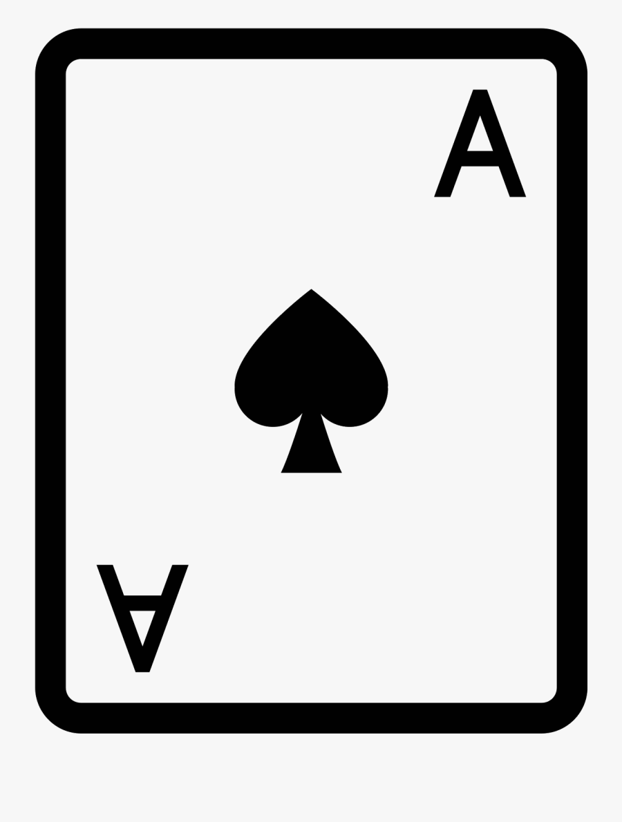 Clip Art Ace Of Spades Cards - Sign, Transparent Clipart