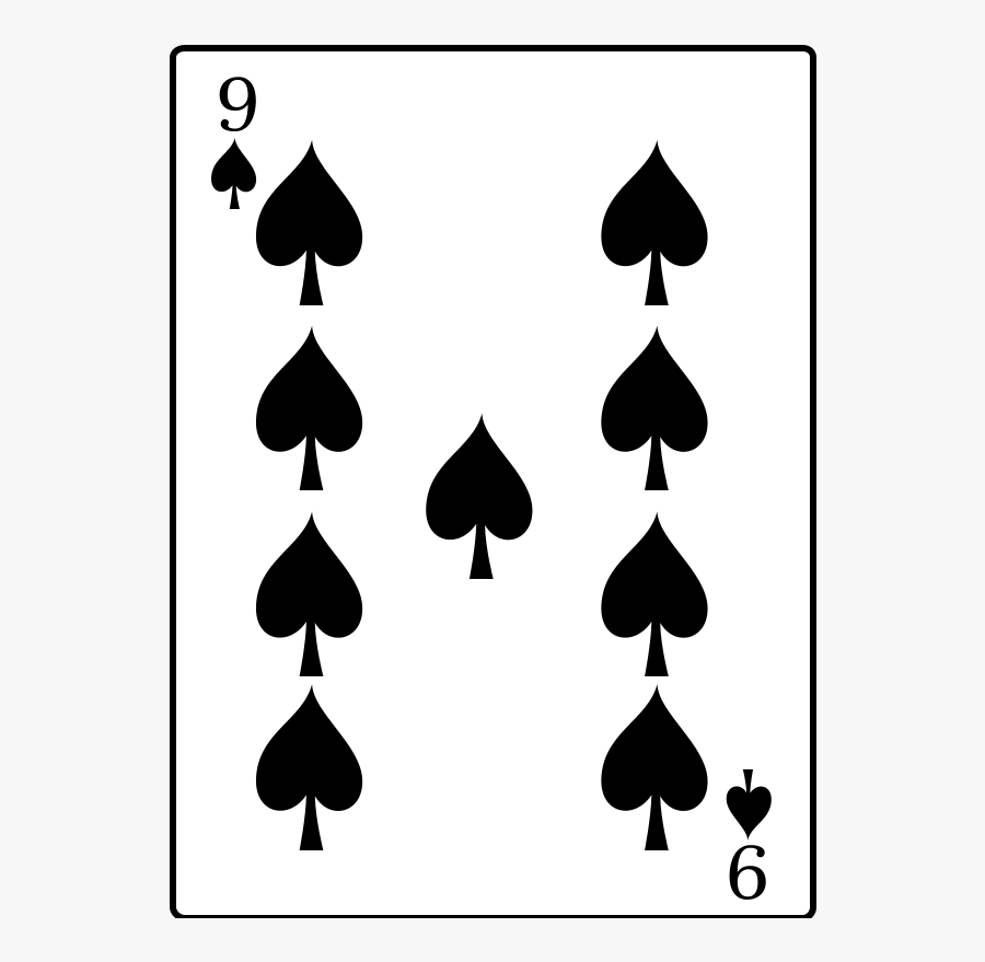 9 Of Spades - 9 Of Spades Card, Transparent Clipart