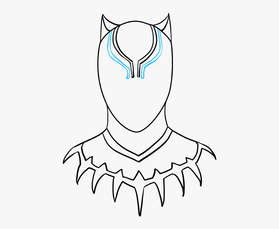 How To Draw Black Panther - Black Panther Head Drawing, Transparent Clipart