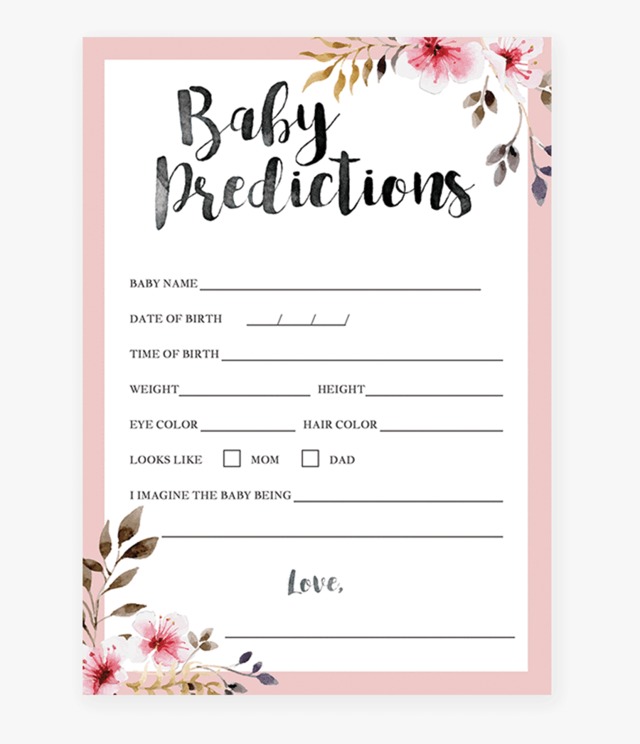 Clip Art Baby Predictions Cards - Free Printable Mimosa Sign, Transparent Clipart