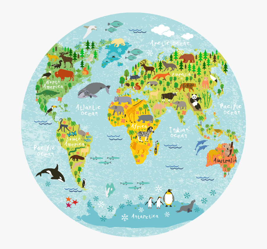 World Map Clipart Round Circular World Map Poster Free