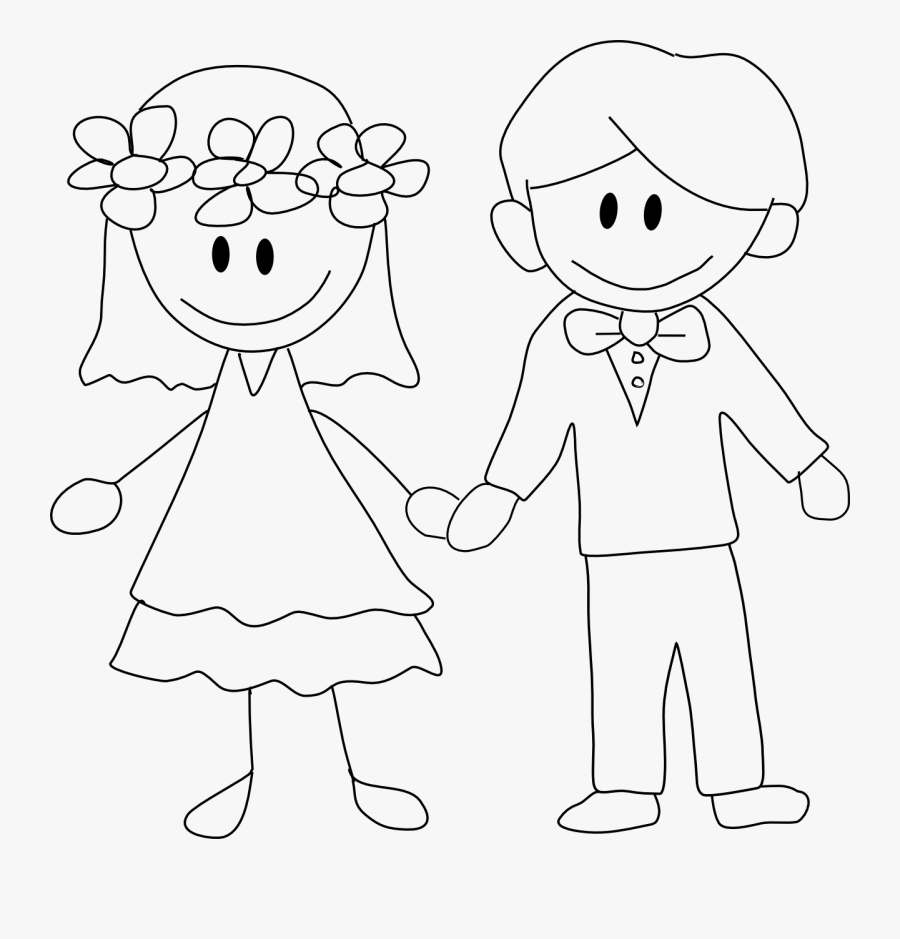 Free Digi Images For Card Making Free Digi Stamp - Wedding Couple Coloring Pages, Transparent Clipart