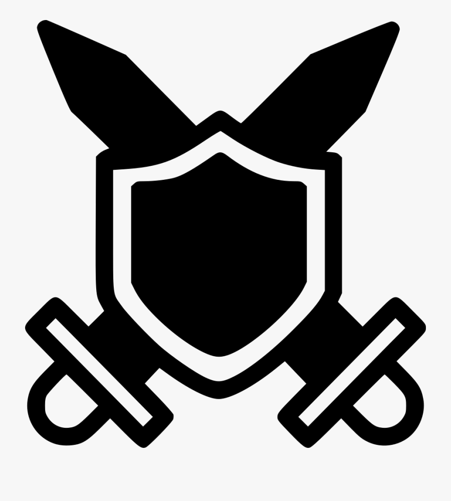 Swords Crossed Shield - Vector Graphics, Transparent Clipart