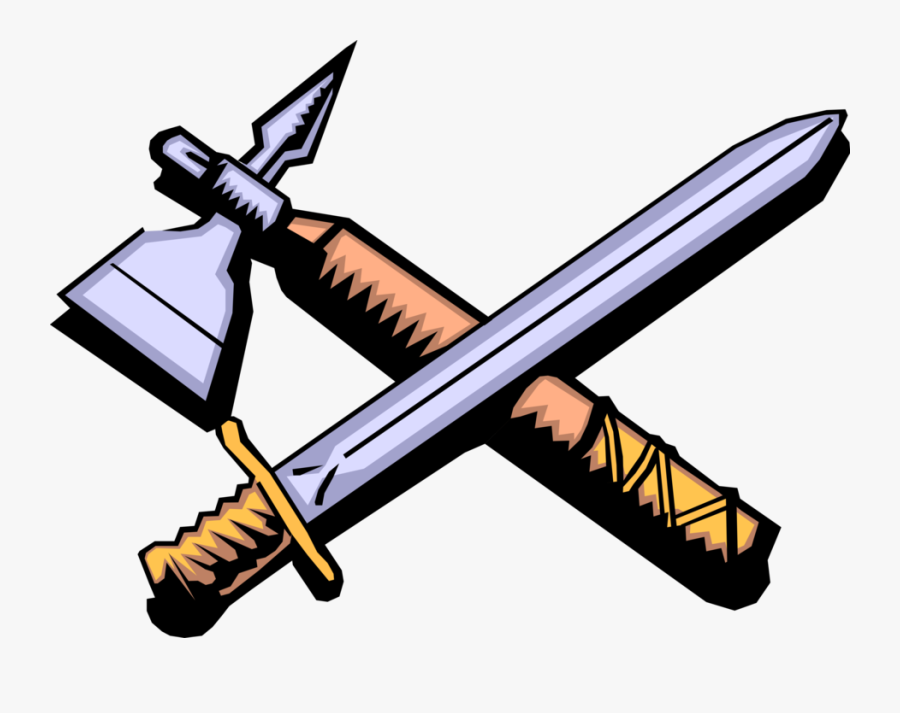 Vector Illustration Of Middle Ages Medieval Sword And - Weapons Clipart Png, Transparent Clipart