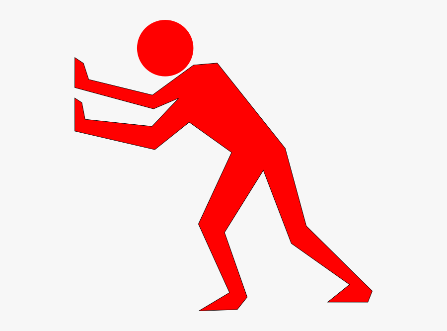 Red Man Pushing Back Svg Clip Arts - Push Back, Transparent Clipart