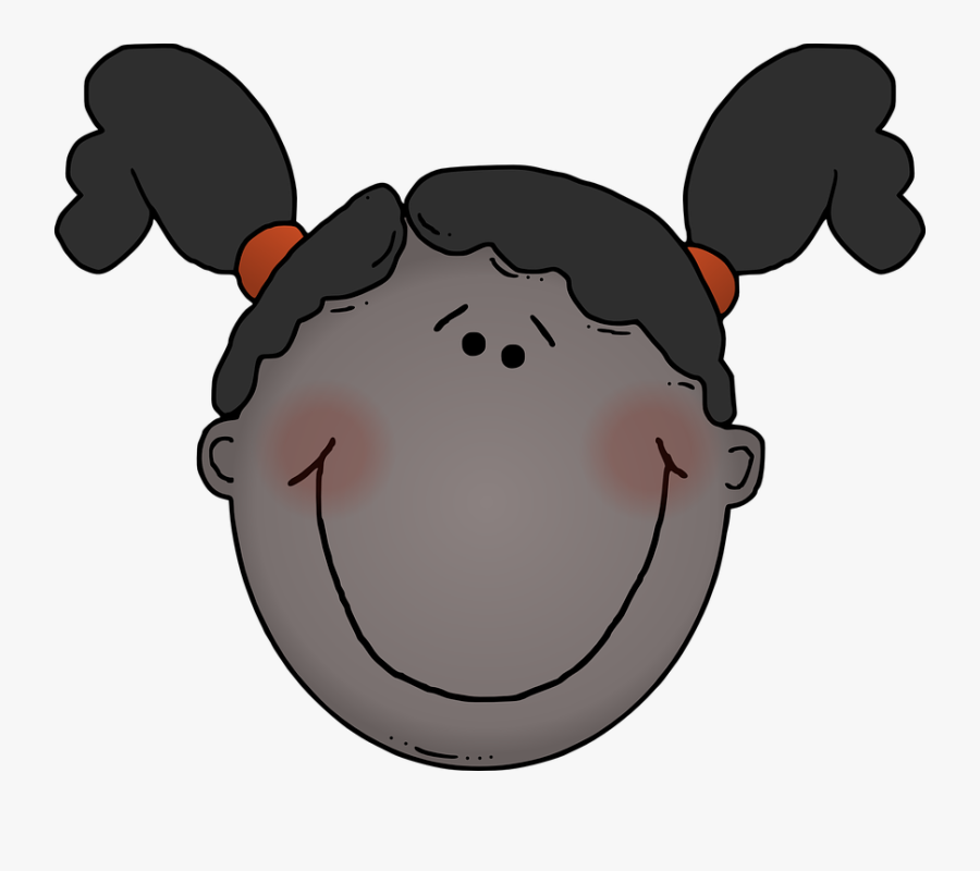 Girl, Face, Happy, Smiling, Cheerful, Joyful, Young - Child Face Clip Art, Transparent Clipart