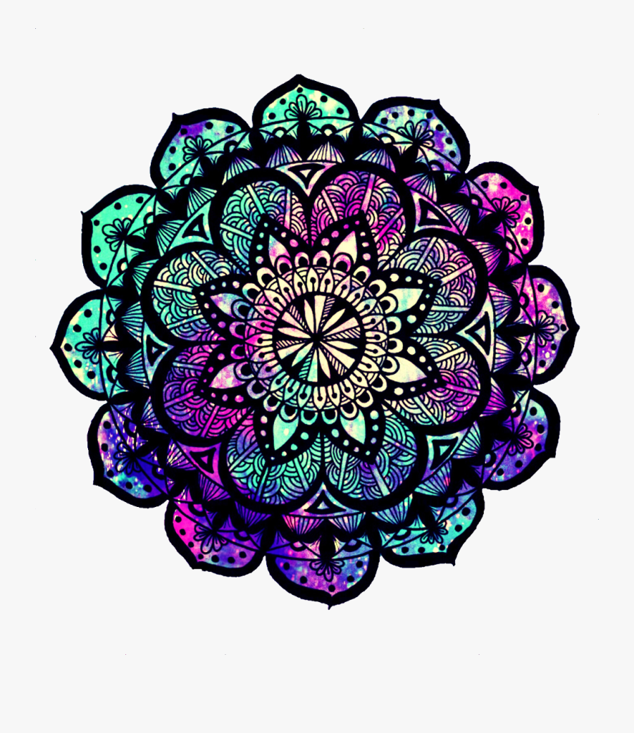 #ftestickers #mandala #pattern #zen #flowers #floral - Colorful Mandala Design Transparent Background, Transparent Clipart
