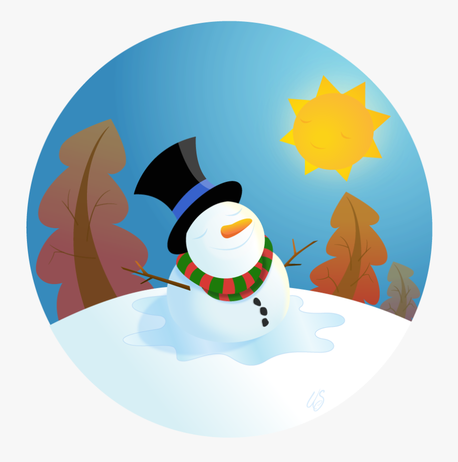 Snowman-001 - Snowman With Sun Clipart, Transparent Clipart