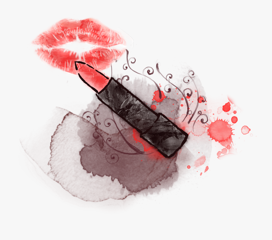 Clip Art Painted Lips - Lipstick, Transparent Clipart