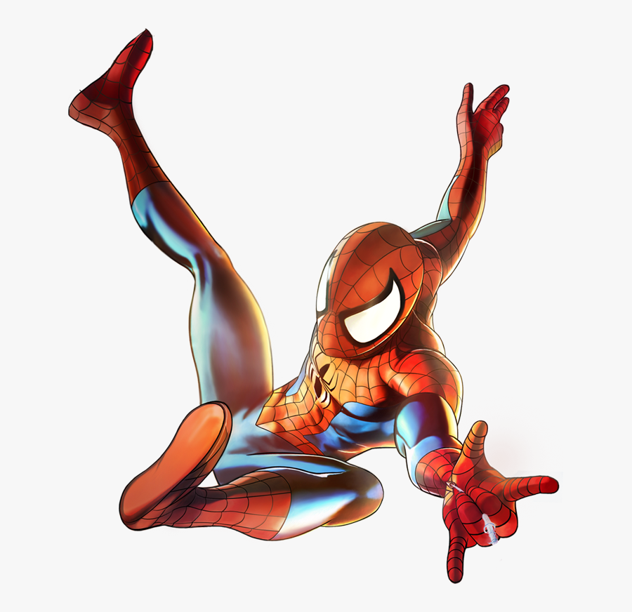 Drawn Spiderman Side View - Unlimited Spiderman Marvel Game, Transparent Clipart