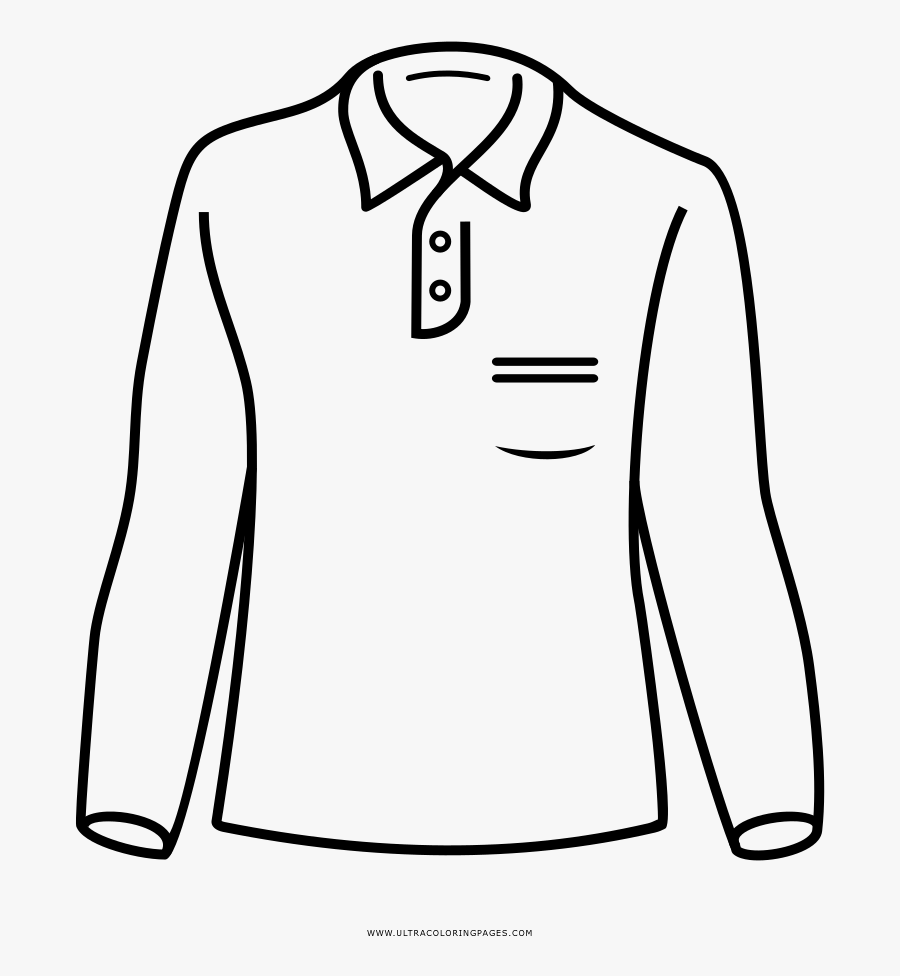 Polo Tee Coloring Page - Line Art, Transparent Clipart