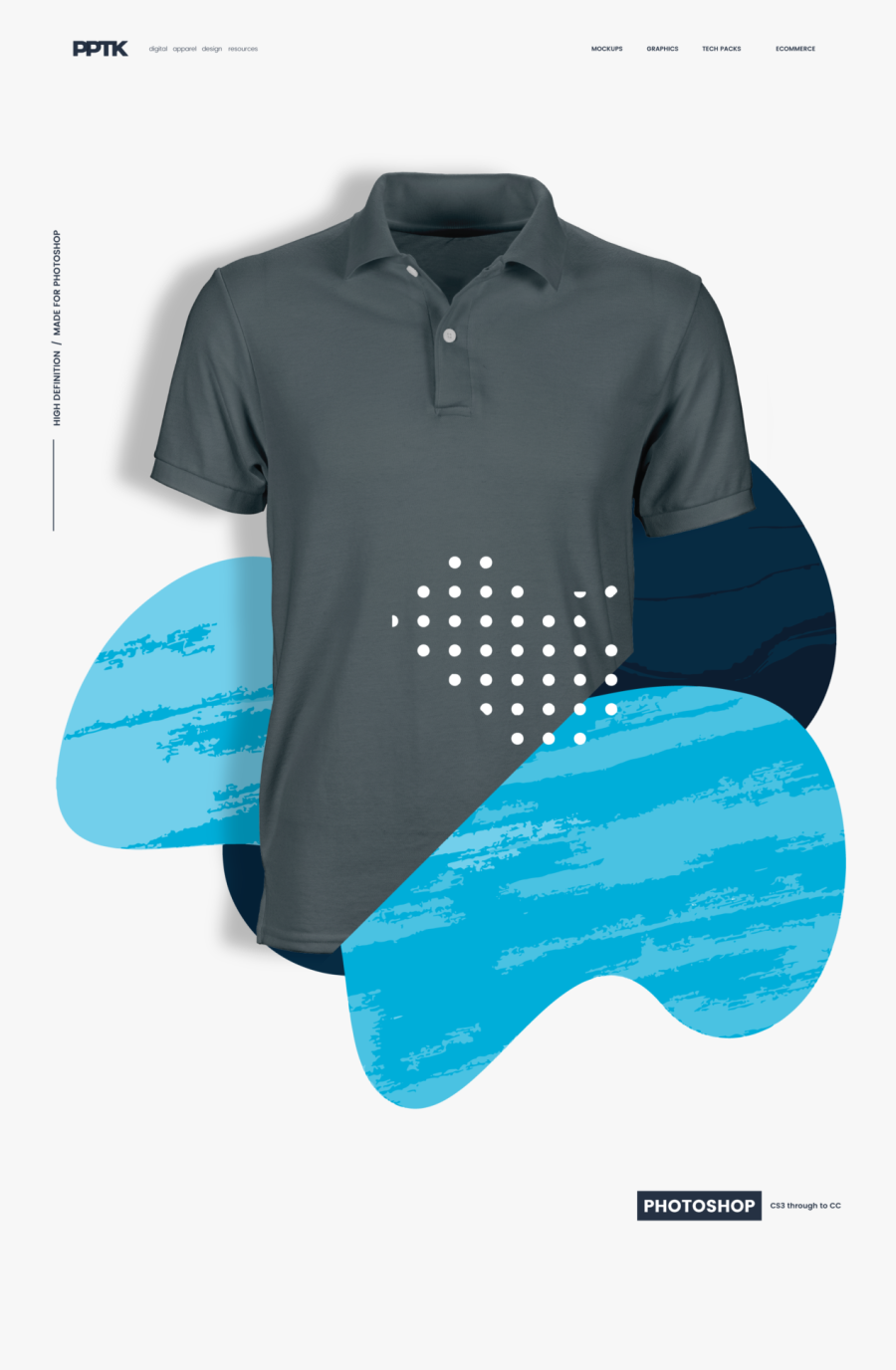Clip Art Photorealistic Custom Template Psd - Ghosted Polo Shirt Png, Transparent Clipart