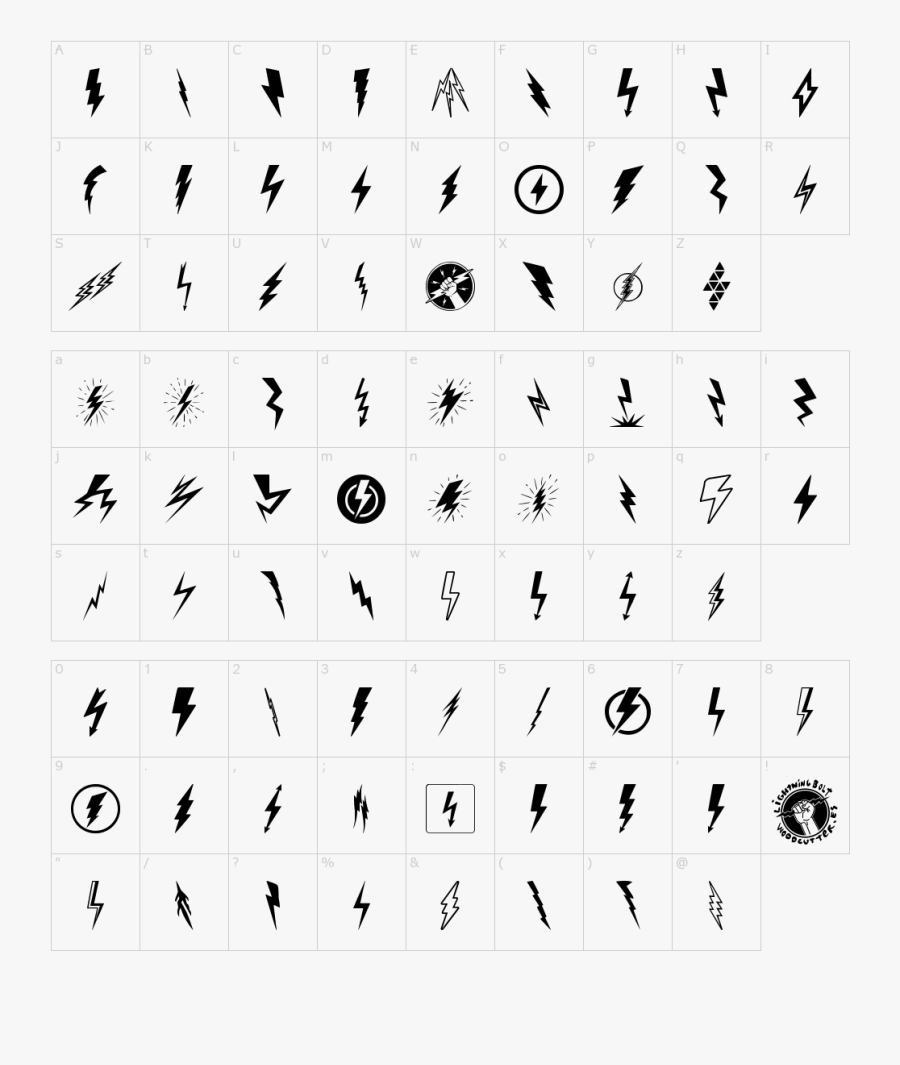 Clip Art Lightning Bolt Font - Police D Écriture Japonaise, Transparent Clipart