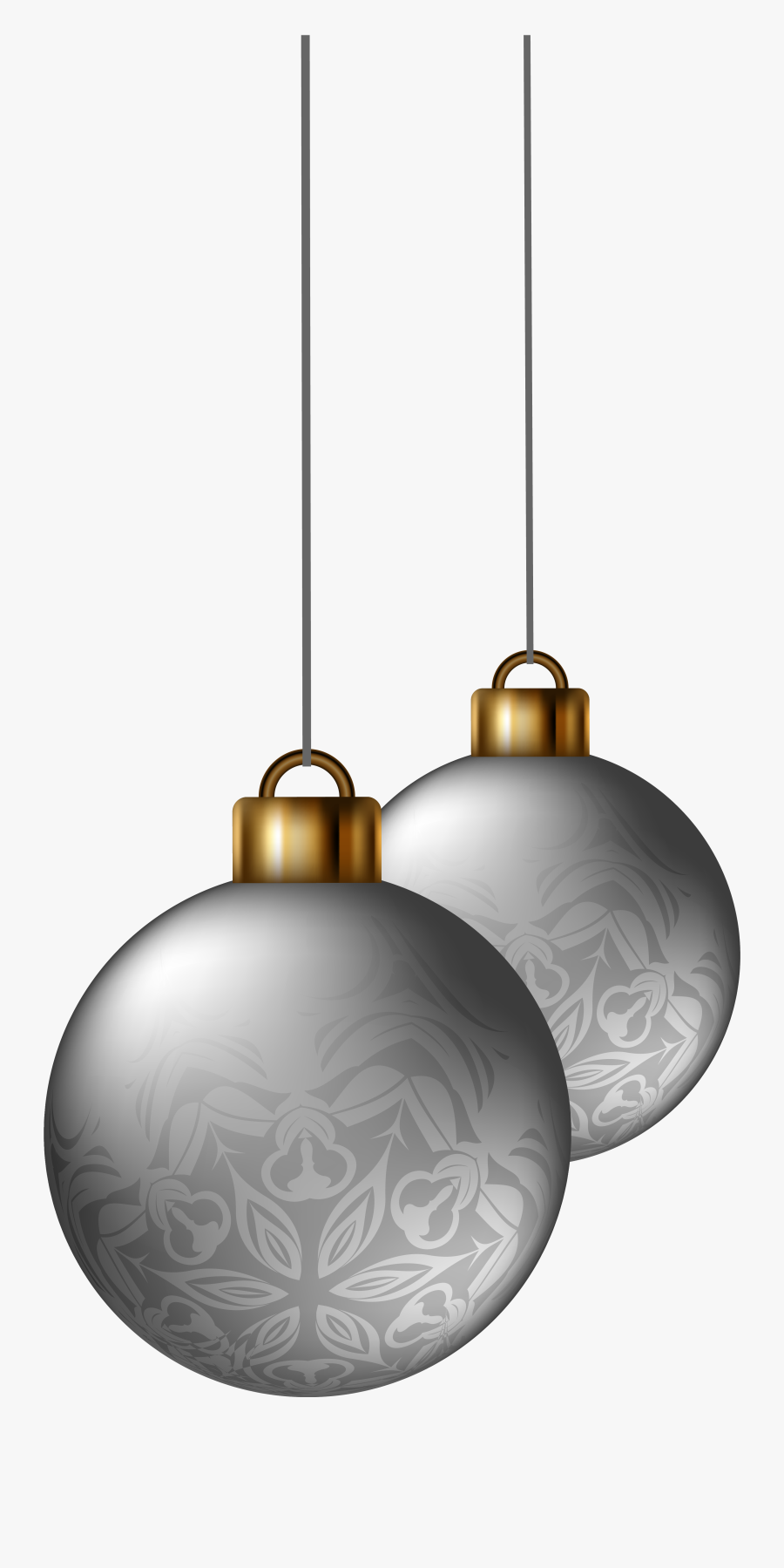 Silver Christmas Balls Png Clipart Image - Silver Christmas Balls In Trees, Transparent Clipart