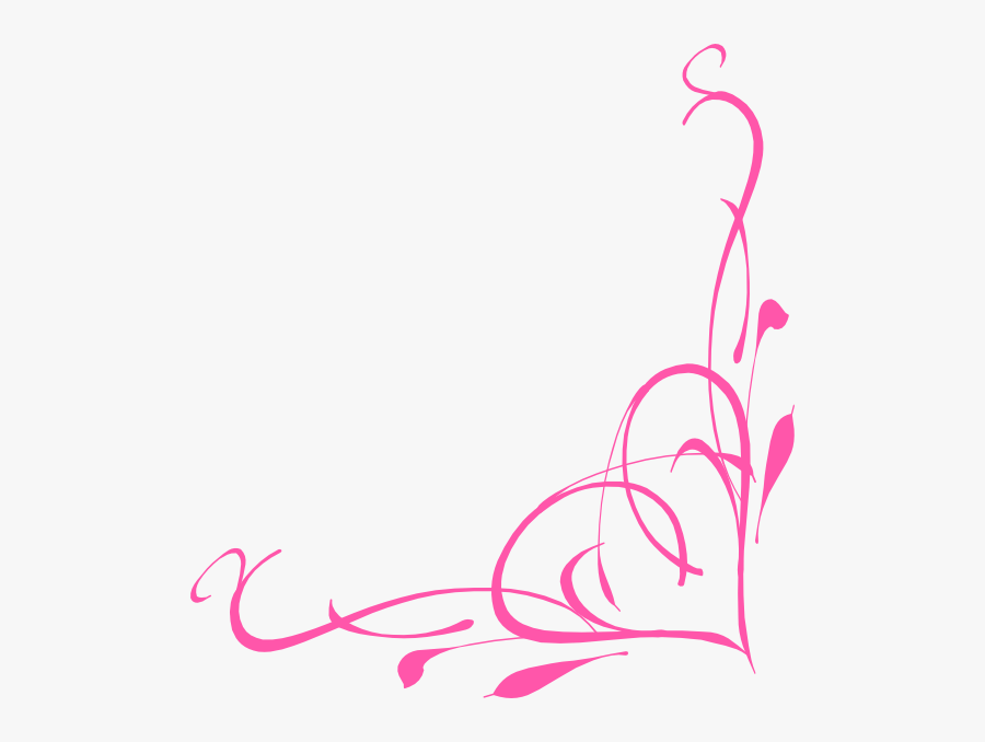 Corner Heart Swirl Clip Art At Clker - Pink Corner Design Png, Transparent Clipart