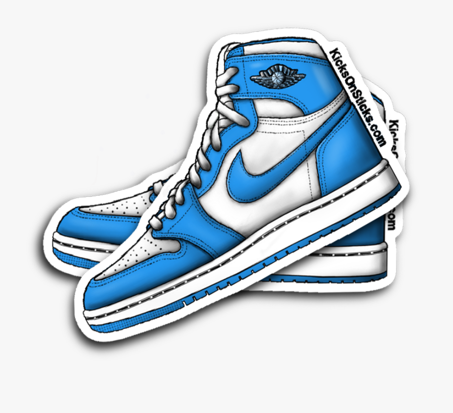Blue Jordan 1 Sticker, Transparent Clipart