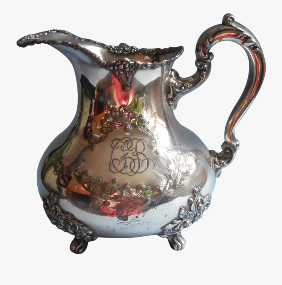 Victorian Silver Water Pitcher Ornate Antique Monogram - Antique, Transparent Clipart