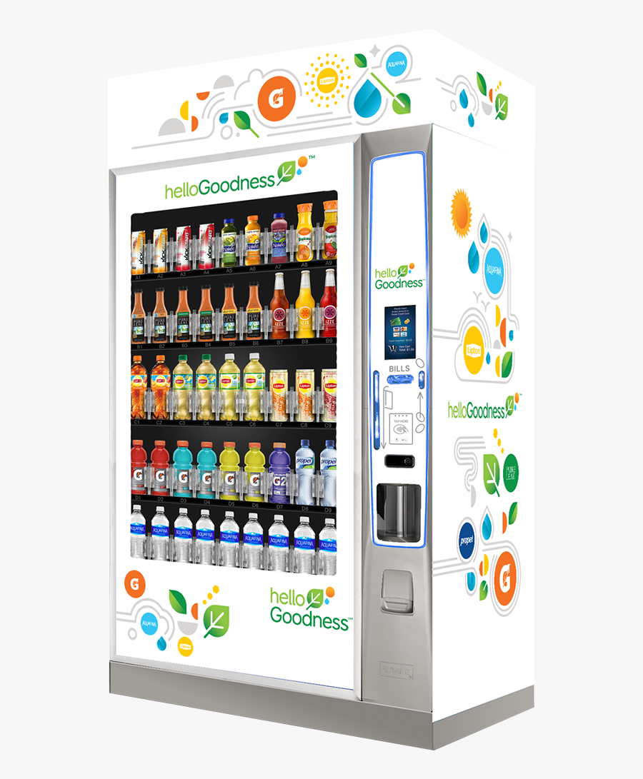 Transparent Aquafina Png - Hello Goodness Vending Machine, Transparent Clipart