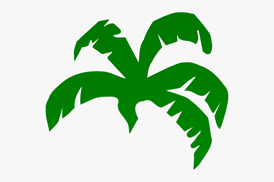 Palm Tree Leaves Clip Art - Banana Leaf Cartoon Png, Transparent Clipart