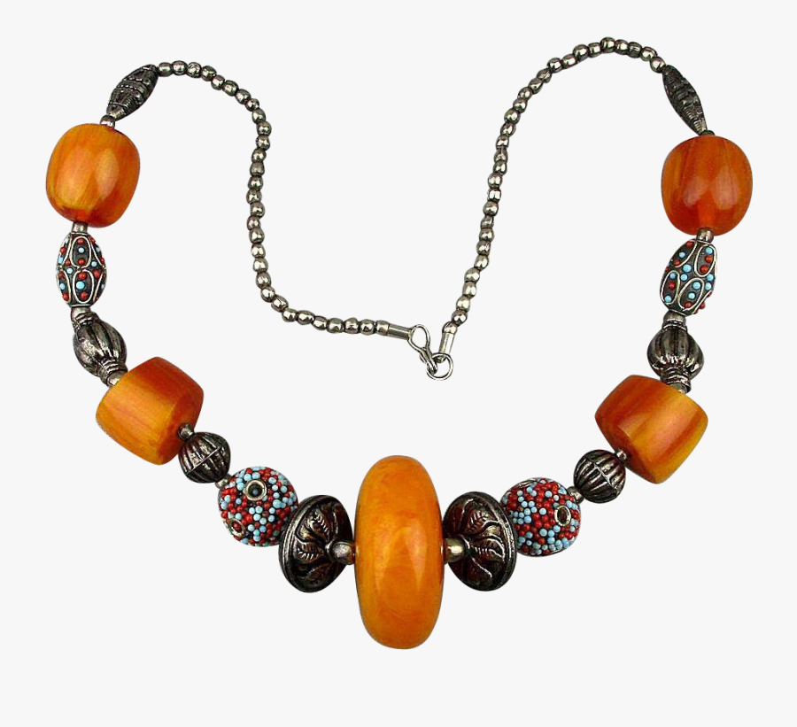 Clip Art Bohemian Faux Amber Necklace - Necklace, Transparent Clipart