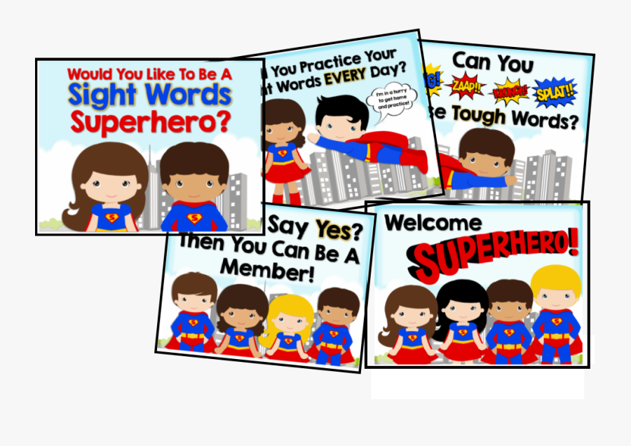 Woo Hoo Sight Word Superheroes Mrs - Superhero Sight Word Book, Transparent Clipart
