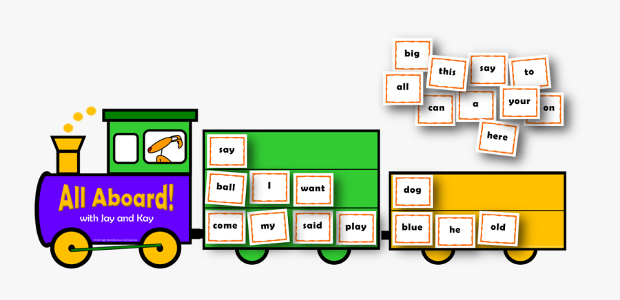 Load Up The Carriages With Sight Words You Can Read, Transparent Clipart
