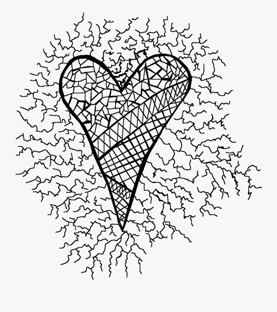 Lineart Sight Words - Heart, Transparent Clipart