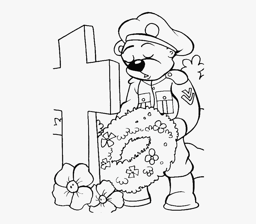 Remembrance Day Colouring Pages, Transparent Clipart